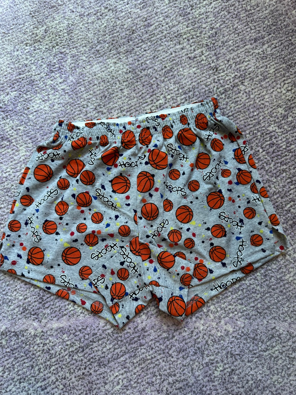 NEW Soffe Basketball Hoops Shorts Gray Orange Retro Y2K Size Small